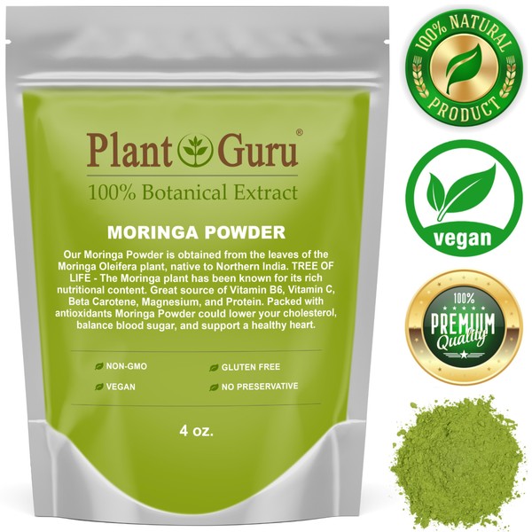 Moringa Oleifera Leaf Powder 4 oz. Raw 100% Pure Natural Superfood