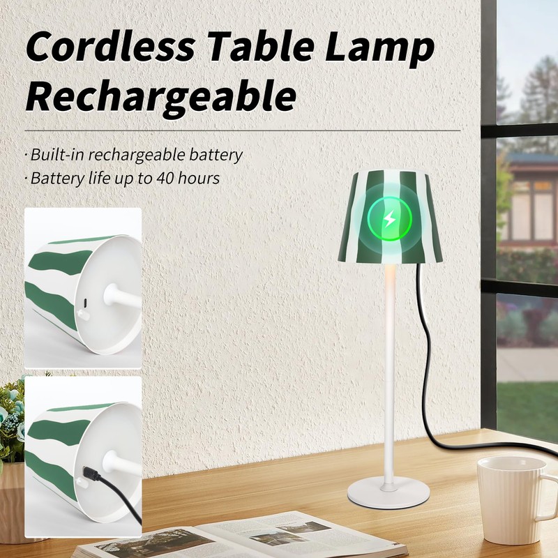 Mr. White Outdoor Waterproof Cordless Wireless Rechargeable Portable Top Touch