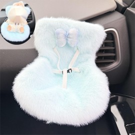 SJWOW Car Air Vent Fashion Doll Seat, Doll Seat Decoration Car Plush Toy seat,Car Seat for Fashion Dolls Air Vent Clip and Desktop Stand Compatible with Labu Doll 17cm /6.7in (Blue)