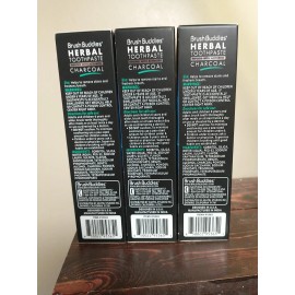 Brush Buddies Herbal Toothpaste 3.5oz Activated Charcoal Cool Mint 3 pack