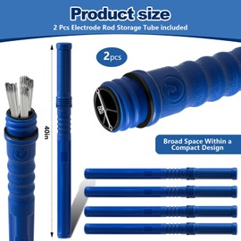 Tandefio 2pcs Welding Rod Storage 40 Inch Tig Rod Storage Canisters Welding Electrode Holder Airproof Waterproof Welding Rod Container (Blue)