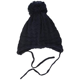 maximo Unisex_Baby Mit Struktur Pompon und Bindeband Hat, Blue (Dark Navy 11), 47