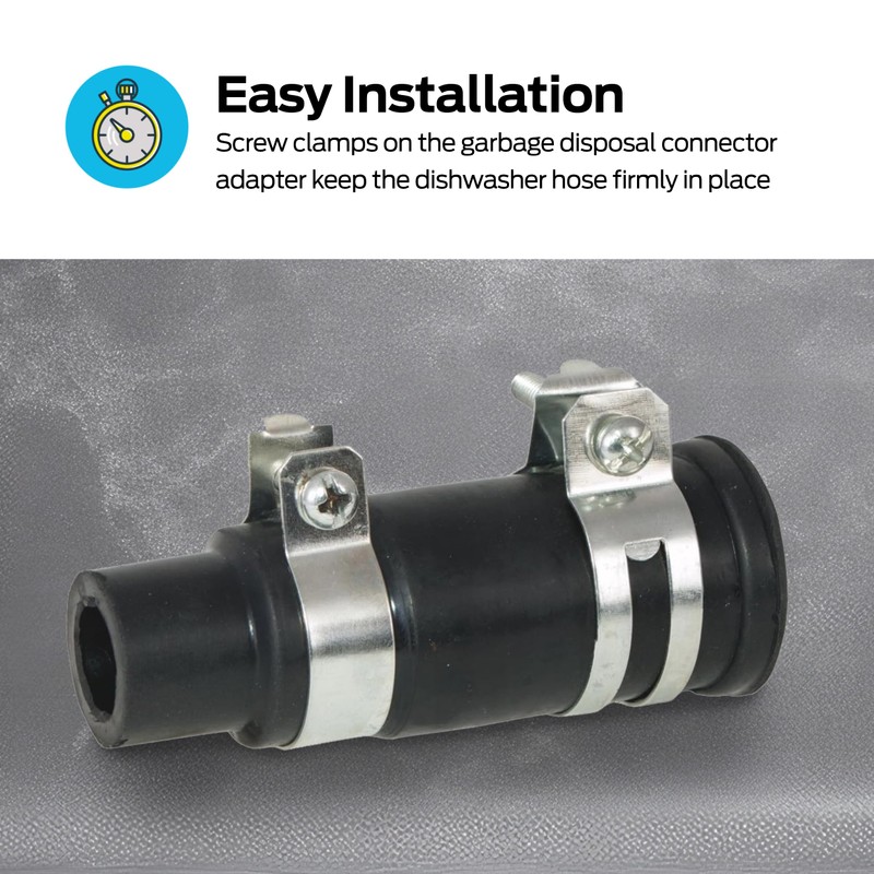 EZ-FLO Garbage Disposal Dishwasher Connector, Black Rubber, 60424