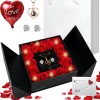 Flor Eterna Rosas Rojas Exquisita Caja Con Collar Y Regalo