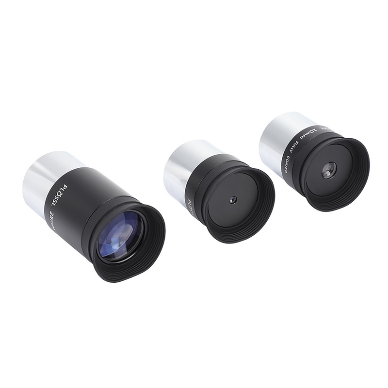 1.25" Plossl Telescope Eyepiece Set 4/10/25mm 2X Barlow Lens Kit