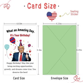 Auspice‌ka Funny Trump Birthday Card,Great Trump Birthday Gifts Cards for women men,Includes 1 Card & 1 Envelope & 1 sticker