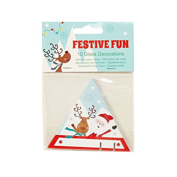 Neviti Festive Fun Christmas Table Glass Decorations - Pack of 10