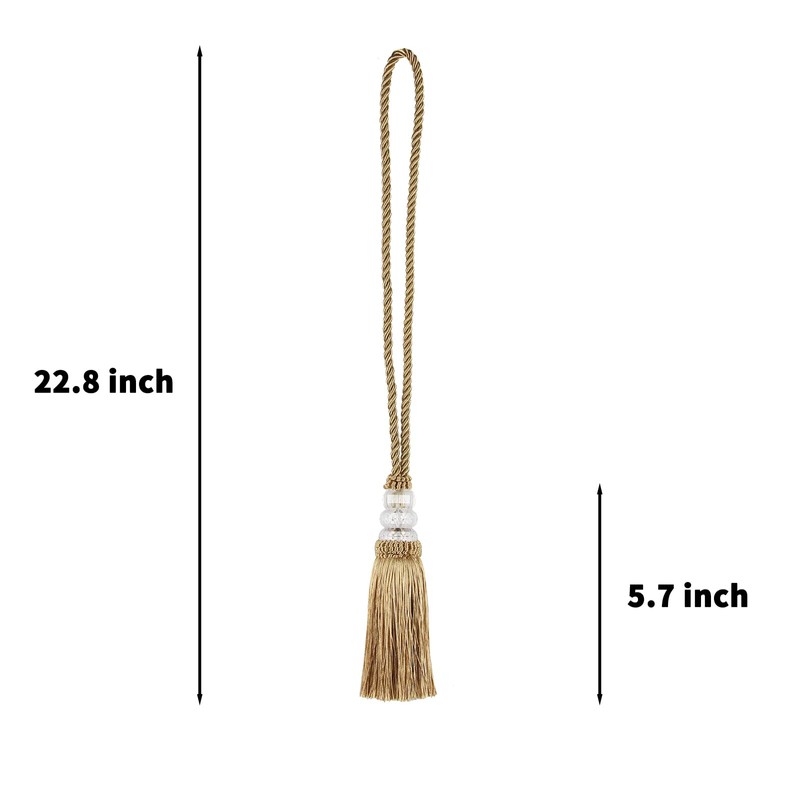 HedongHexi Curtain Tiebacks with Tassel, Outdoor Elegant Decorative Curtain Holdback,Modern