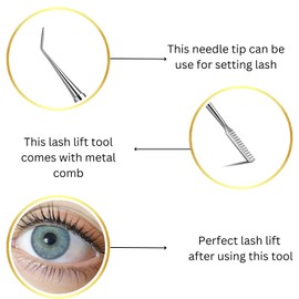 Elma Beauty® Lash Lift Tool - 2 in 1 Eyelash Separator Tool Comb, Professional and Beauty Eyelash Lift Tool, Metal Lash Lifting Tool, Lash Extension and Tinting