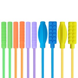 AWSOLAR 10 Pcs Sensory Chew Pencil Toppers, Chewable Pen Toppers Chewies for Kids Sensory Autism ADHD