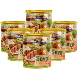 Rani Soya Chaap (Plant Based Protein) 30oz (1.875lbs) 850g, Pack of 6 ~ Easy Open Lid | All Natural | Vegan | No Colors | NON-GMO | Kosher | Indian Origin | Soy Based Meat Substitute