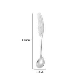 Feather Handle Coffee Spoon, Coffee Dessert Spoon Set, Stainless Steel Teaspoon, Stirring Spoon, Used For Coffee, Ice Cream, Cakes, Condiments, 6 Inches, 4 Pieces.