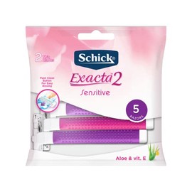 Schick - Exacta 2 for Women | Sensitive | Disposable Razors | 5 Pack | 2 Blade Razor | Twin Blade Disposable Razors | Aloe | Vitamin E