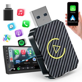 2-in-1 Wireless Adapter for Android Car and CarPlay, USB-C/A, Plug and Play, 98% Compatibility