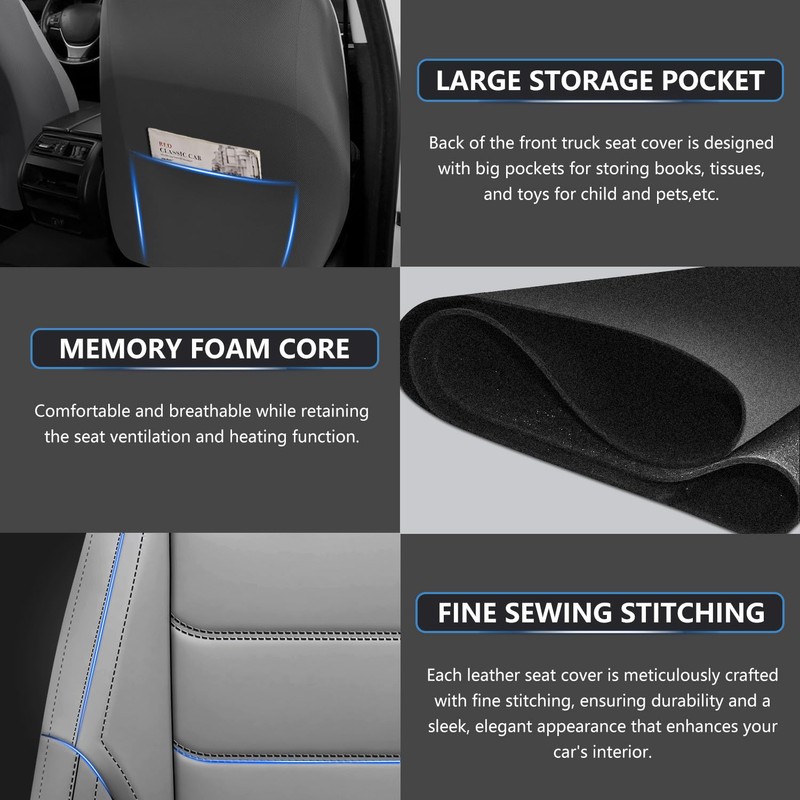 Toyota Tacoma Seat Covers Custom Fit 2016-2023,Truck Seat Covers for