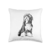 Sitting Dog Tibetan Terrier Throw Pillow