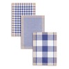 Kracht Jacquard Tea Towels, Half-Linen, Assorted Chequered, Blue, 50 x