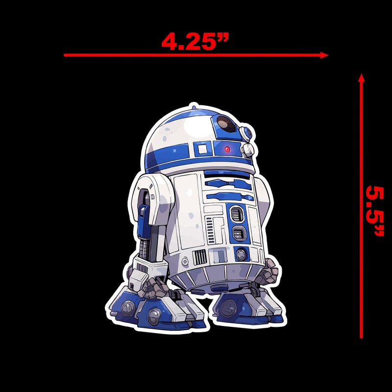 SW R2D2 Droid Sticker Decal Notebook Car Laptop 4.25"x5.5" (Color)