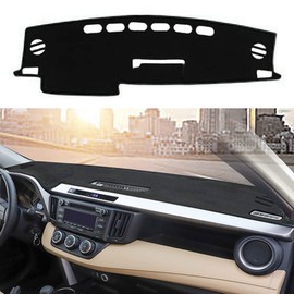 YOFAMO Dashboard Cover Dash Cover Mat Pad Carpet Custom Fit for Toyota RAV4 2013 2014 2015 2016 2017 2018 Accessories Anti-Skid Center Console Protector Cover Mat(Black Edge)