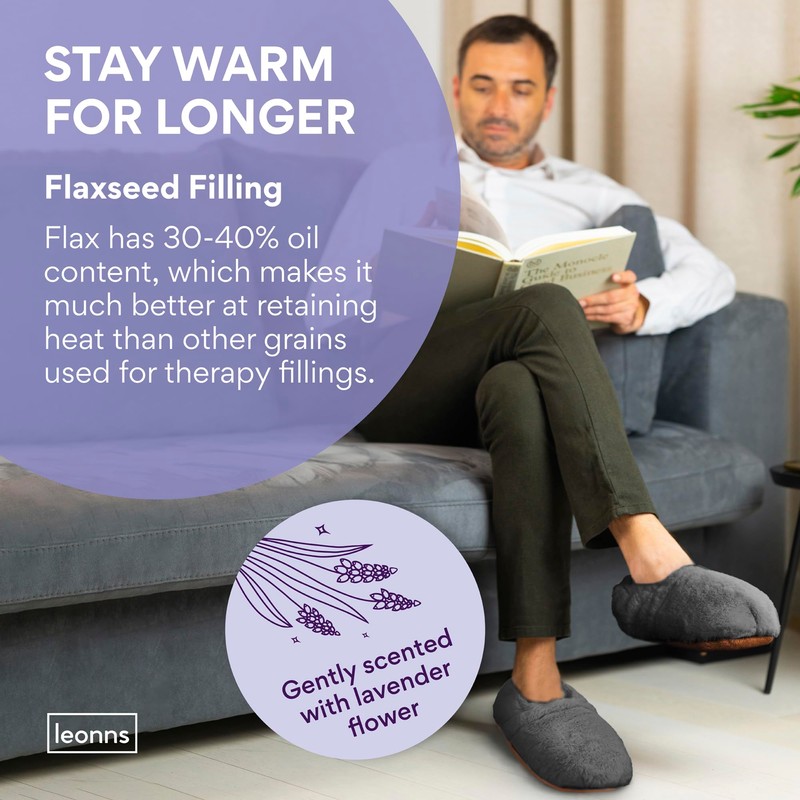 LEONNS Microwavable Slippers for Women and Men - Relaxing Warming