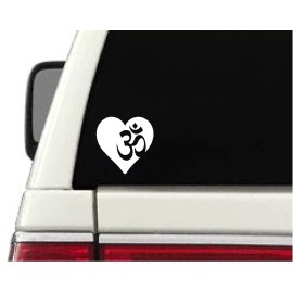 ProSticker 2683 ProSticker (One) 4" Yoga Euro Decal - Meditation Symbol Om Namaste White