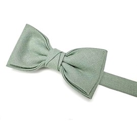 LINILI Leinen Fliege f√ºr Herren, Bereits gebunden und verstellbar- Handgefertigt in EU- Farbe: Helles Salbeigr√ºn