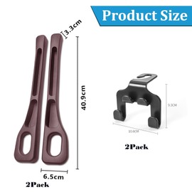 Mhekrep Car Organiser Gap Filler, Pack of 2 Storage Box for Car Seats with Hooks, Universal Seat Storage Compartment (Brown)