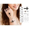 KING HORSE hm603 Tattoo Sticker Cross Letter [Regular Size, Pack