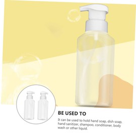 BUGUUYO 2pcs Foaming Bottles Press Pump Dispenser for Hair Salon Travel-Friendly Leak Design for Shampoo Conditioner Lotion Transparent Soap Containers