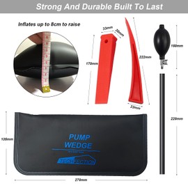 4 Mounting Cushions, Air Pump Wedge Set, Expansion Cushion, Pneumatic Tensioner, Load up to 300 kg, Air Cushion Lifter, Air Wedge Mounting Aid for Door, Window, Assembly, Car Repair with 2 Plastic