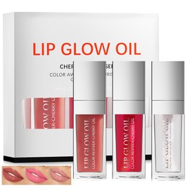 3 Colores Fat Oil Lip Drip Gloss Sets, Brillos Labiales Hidratante y Voluminizador, No Pegajosa, Duradera e Hidratante, Fórmula pura y natural, Kit...