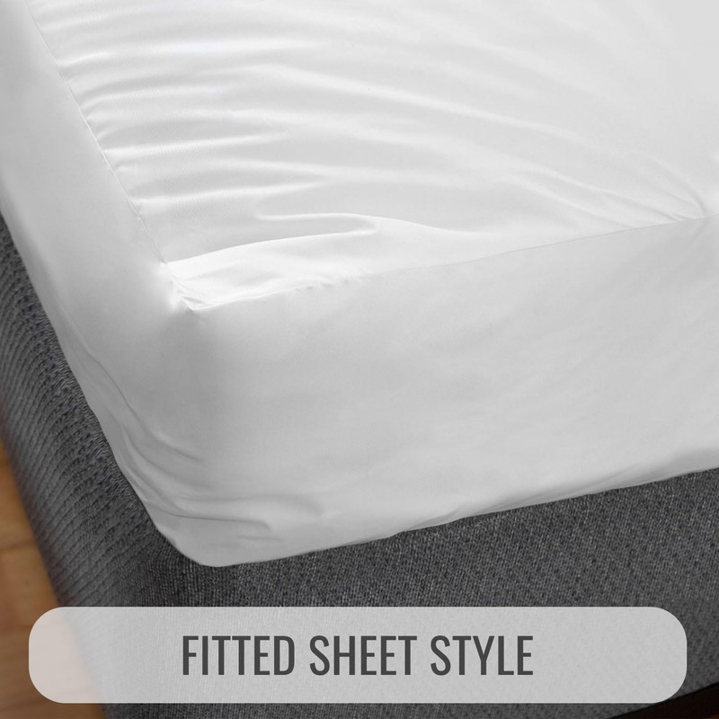 DMI Waterproof Mattress Protector, White, 36x80x6 Inch, Noiseless Plastic