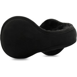 Men Earmuffs for Winter Big Cover Foldable Ear Warmers Outdoor Warm Women Adjustable Ear muffs - Color: Black