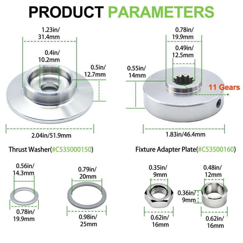 Naleto Stainless Steel Blade Hardware Kit Compatible with Echo SRM
