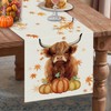 Fall Table Runner Cow Pumpkin Maple Branch Burlap Table Runners
