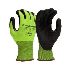 Pyramex GL621C Series 18 Gauge PMXTECK HPPE Micro Foam Nitrile Touchscreen Safety Gloves ANSI Cut 5 Size Large