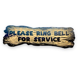 Sign - BLACK - CUSTOM Restaurant Business Cafe Bistro Bar Tavern Fast Food Slow Food BBQ Signs (17x6 Inches, Please Ring Bell for Service Wood Plank Sign)