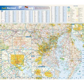 Maryland State Wall Map - 20.75" x 18.5" Laminated