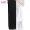 100cm Long Straight Synthetic Clip-In Hair Extensions – Heat Resistant