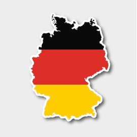 Germany Sticker Contour 100 x 134 mm - Premium Car Sticker Flag Sticker UV-Resistant & Car Wash Resistant