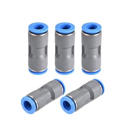 sourcing map Straight Push Connectors 10mm Quick Release Pneumatic Connector Plastic Union Pipe Tube Fitting Grey 5Pcs