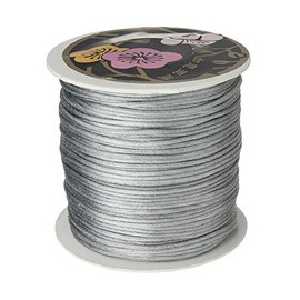 Angel Malone ® Approx 10m Bundle of 1mm Quality Rattail Satin Cord - GR8 4 KUMIHIMO - 17 Colours Jewellery Making Findings - UK SELLER (Silver)