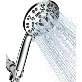 Cobbe 8 Functions Shower Head with handheld High Pressure Shower Head with 71 Inch Hose Bracket Teflon Tape Rubber Washers,Chrome