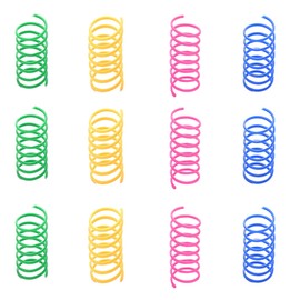 SunGrow Cat Coil Springs, Feline Entertainment for Indoor Kitten, Plastic and Woven Colorful Wire Tube, Pet Interactive Spiral, Activity Tool, Cat’s Supplies & Accessories, 30 Pcs per Pack 