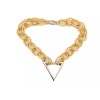 Women Fashion Necklace Gold Metal Chain Links Silver Triangle Pendant