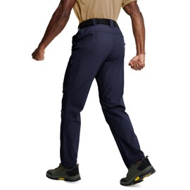 Mens Work Pants Waterproof Lightweight Nylon Cargo Flex Tactical Pants for Men Quick Drying Summer Outdoor (Navy Blue, 38W*32L)