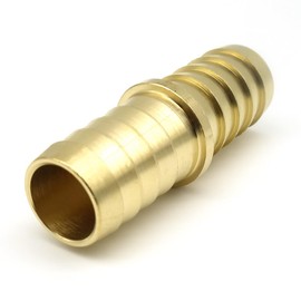 AHFMANG 2PCS Brass Hose Barb Fitting 5/8" Barb × 5/8" Barb Union Splicer Mender for Water Fuel Air