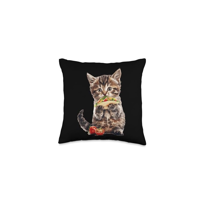Cat Tacos Throw Pillow