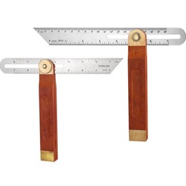 Smgda 8 Inch Stainless Steel T-Bevel Gauge & Angle Finder with Wooden Handle - Dual Metric and Imperial Scale Ruler Sliding Bevel Gauge for Woodworking, Craftsman Tool Carpentry DIY Projects 2 Pack