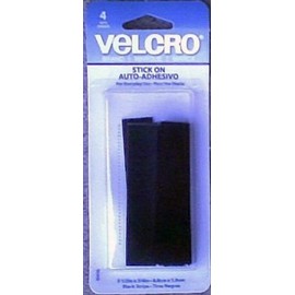 3.5 Inch Black Velcro Self-Adhesive Strips - 4 Sets